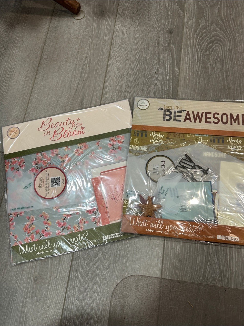 Kiwi lane beauty in Bloom & Be Awesome Scrapbook Kit Set - Floral & Neutral